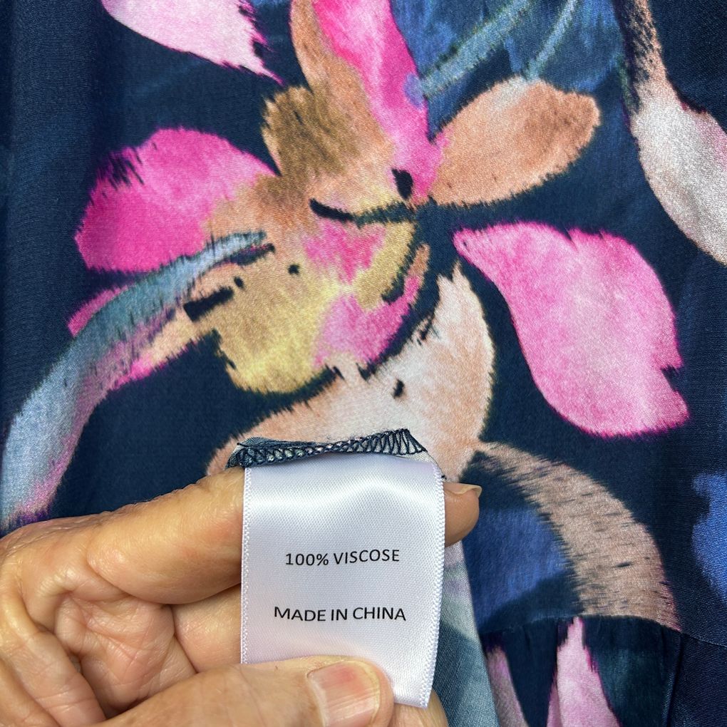 Sussan Navy Floral Plus Size Maxi Dress - Size 20