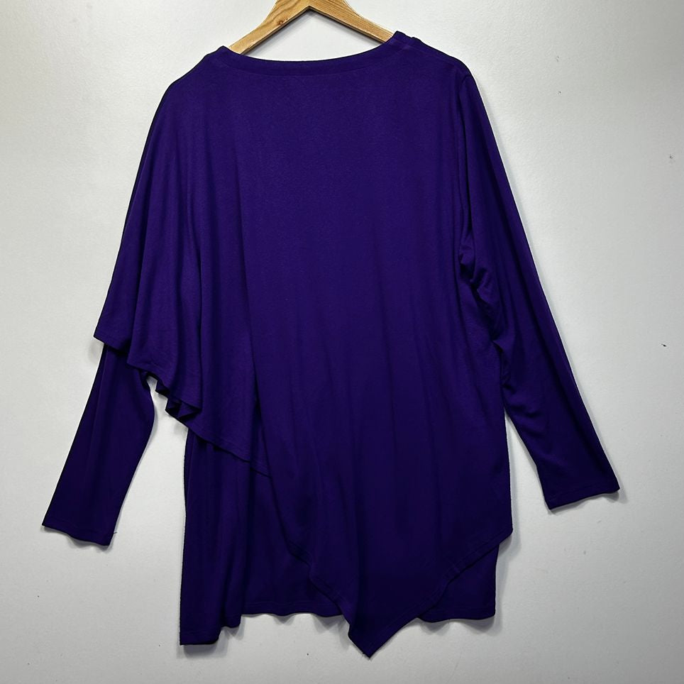 Tulio Purple Plus Size Layered Top - Size 22