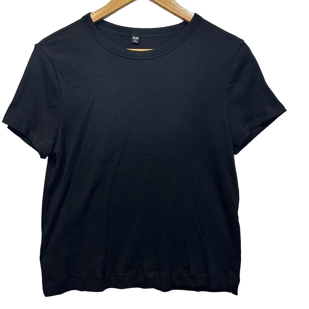 Uniqlo Black Ribbed Top - Size XL