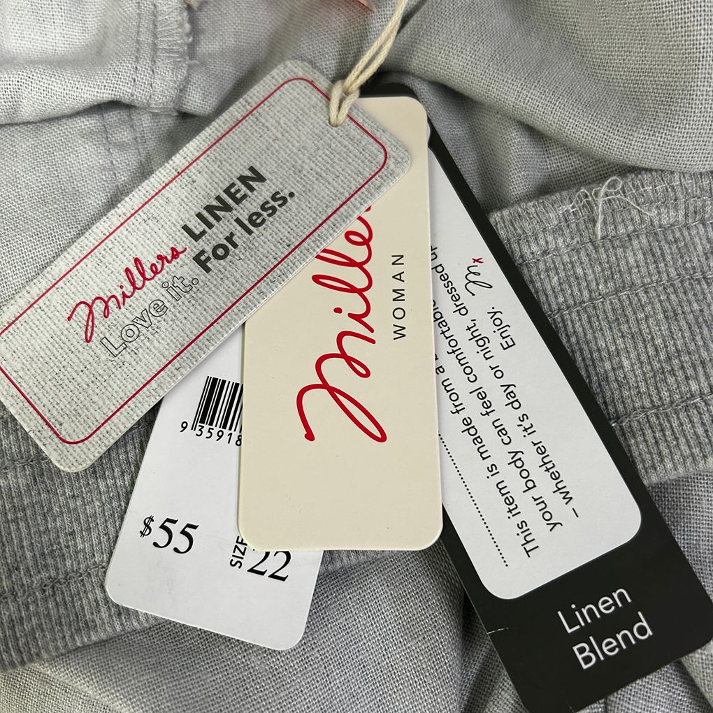Millers Grey Linen Pants - Size 22
