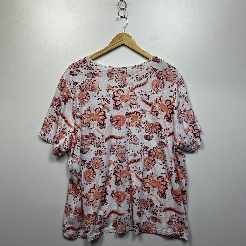 Millers White Floral Plus Size Cotton Top - Size 22