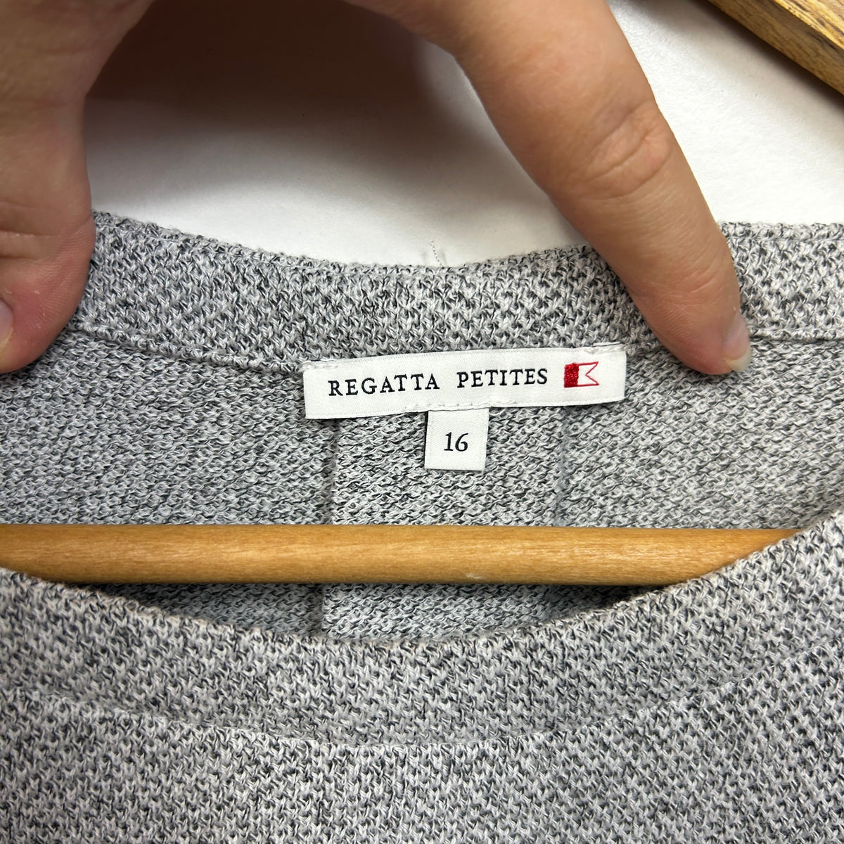 Regatta Petites Grey Cotton Long Sleeve Top - Size 16