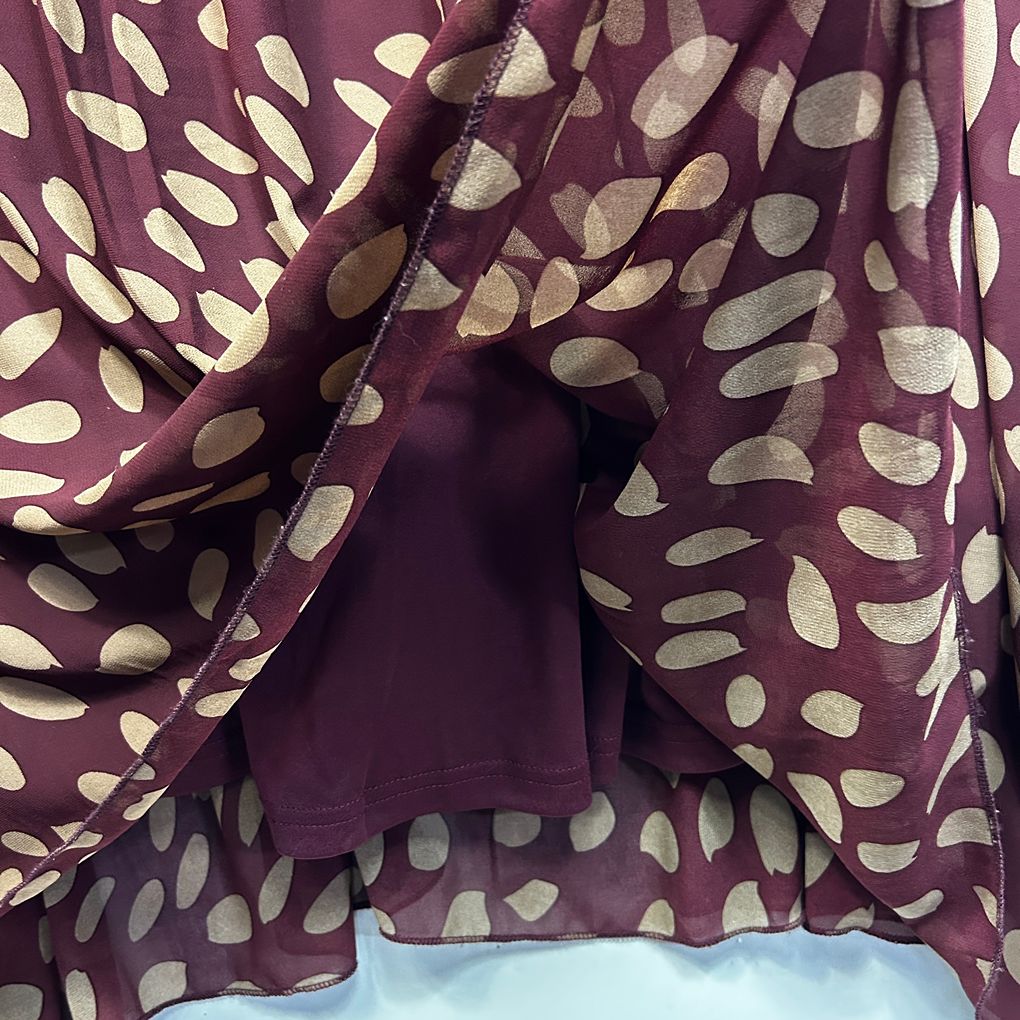 Burgundy Spot Dress - Size 4XL