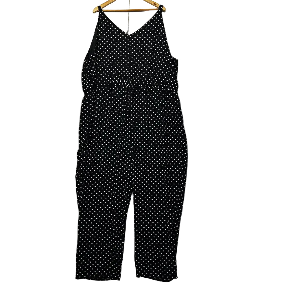 Yours Black Polka Dot Jumpsuit - Size 30-32