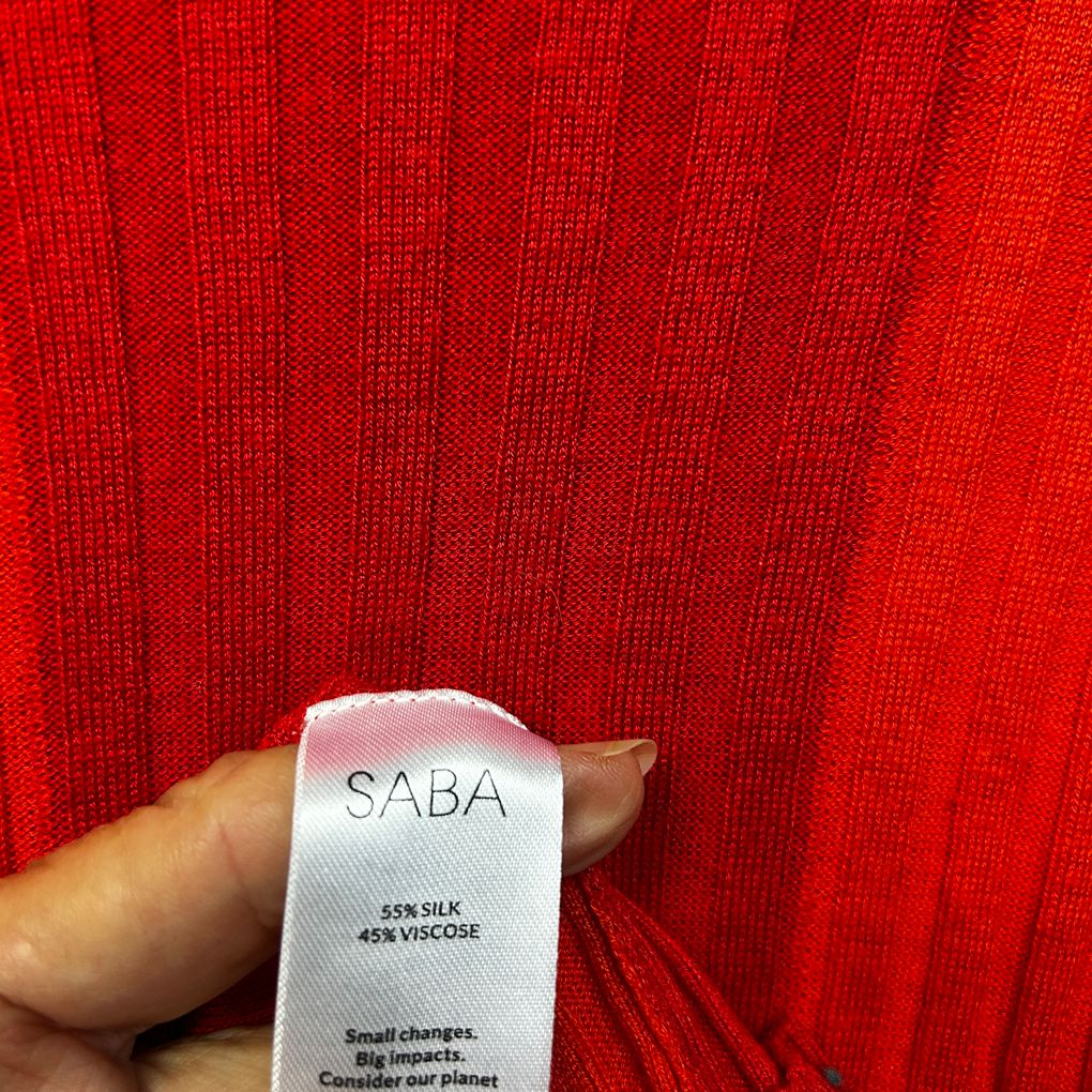 Saba Red Ribbed Top - Size XL