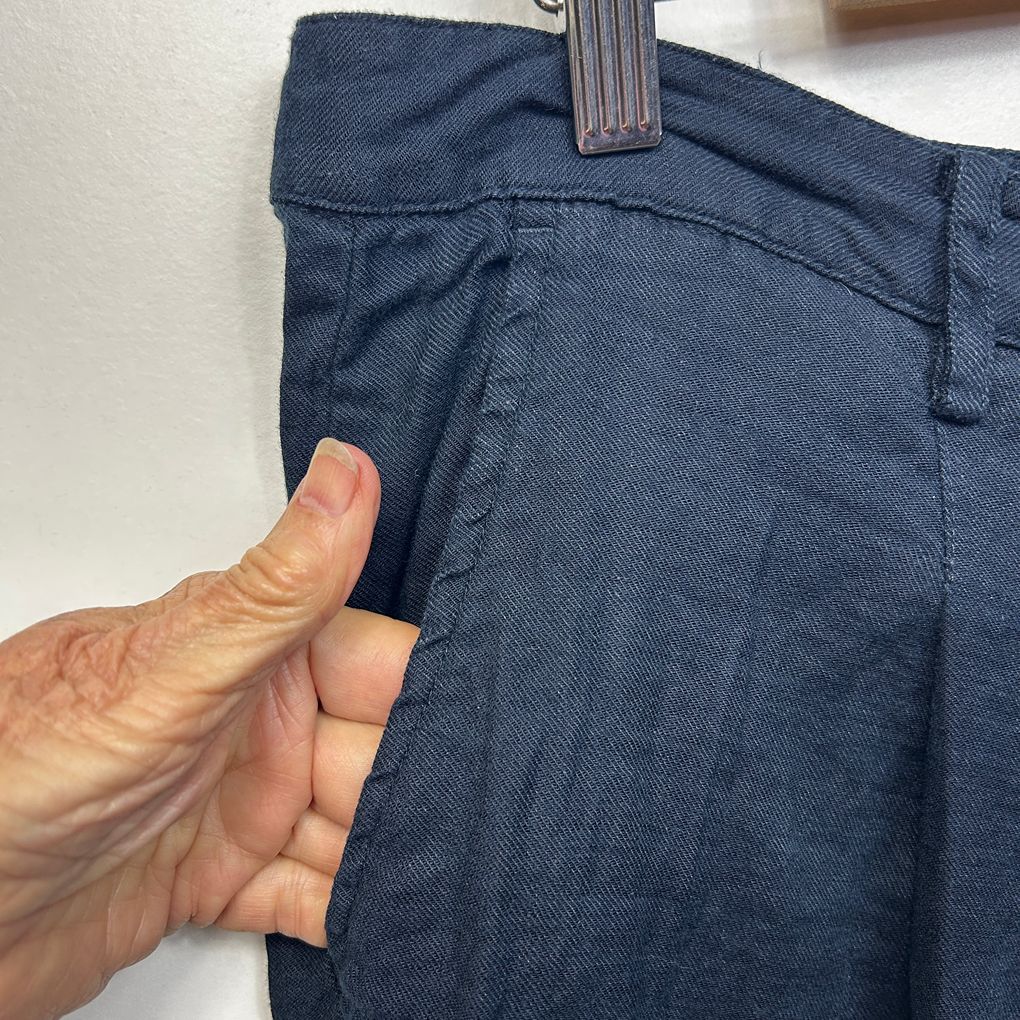 Blue Illusion Black Linen Pants - Size L