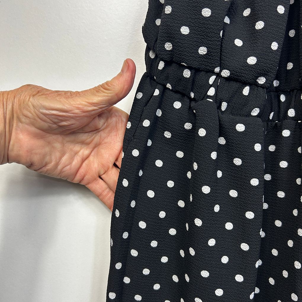 Yours Black Polka Dot Jumpsuit - Size 30-32