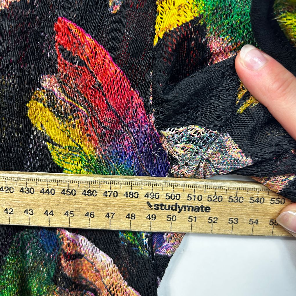 Black Feather Print Plus Size Cotton Silk Kimono - Size XXL