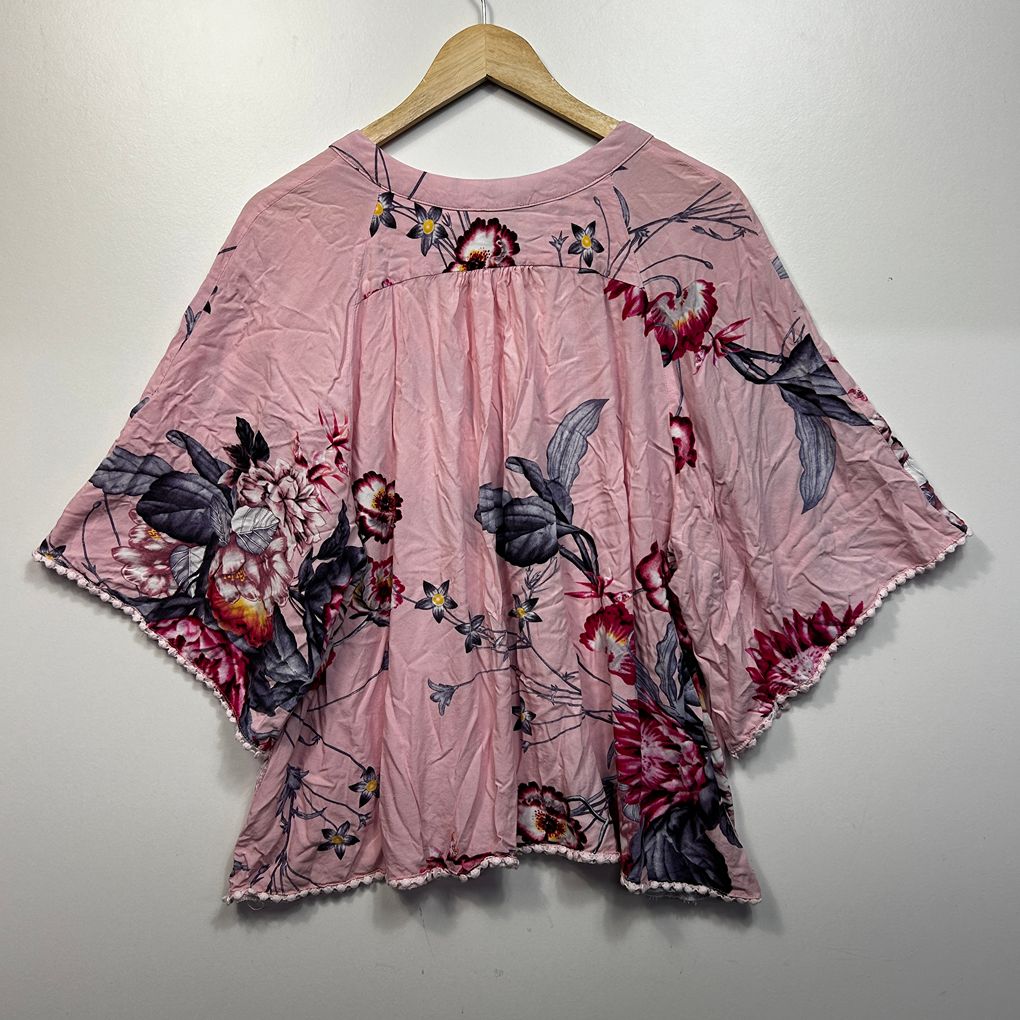 Jaase Pink Floral Top - Size XL