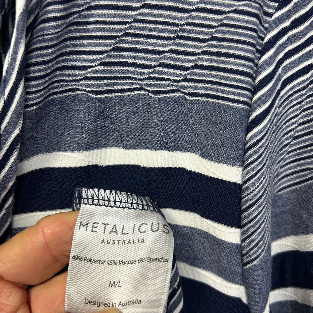Metalicus Navy Stripe Cardigan - Size M/L