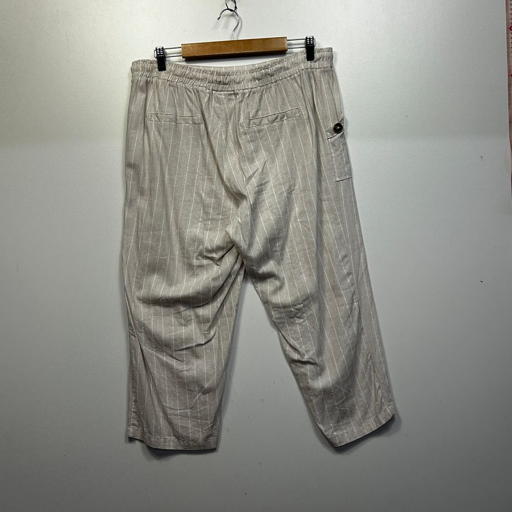 Rockmans Beige Linen Pants - Size 14