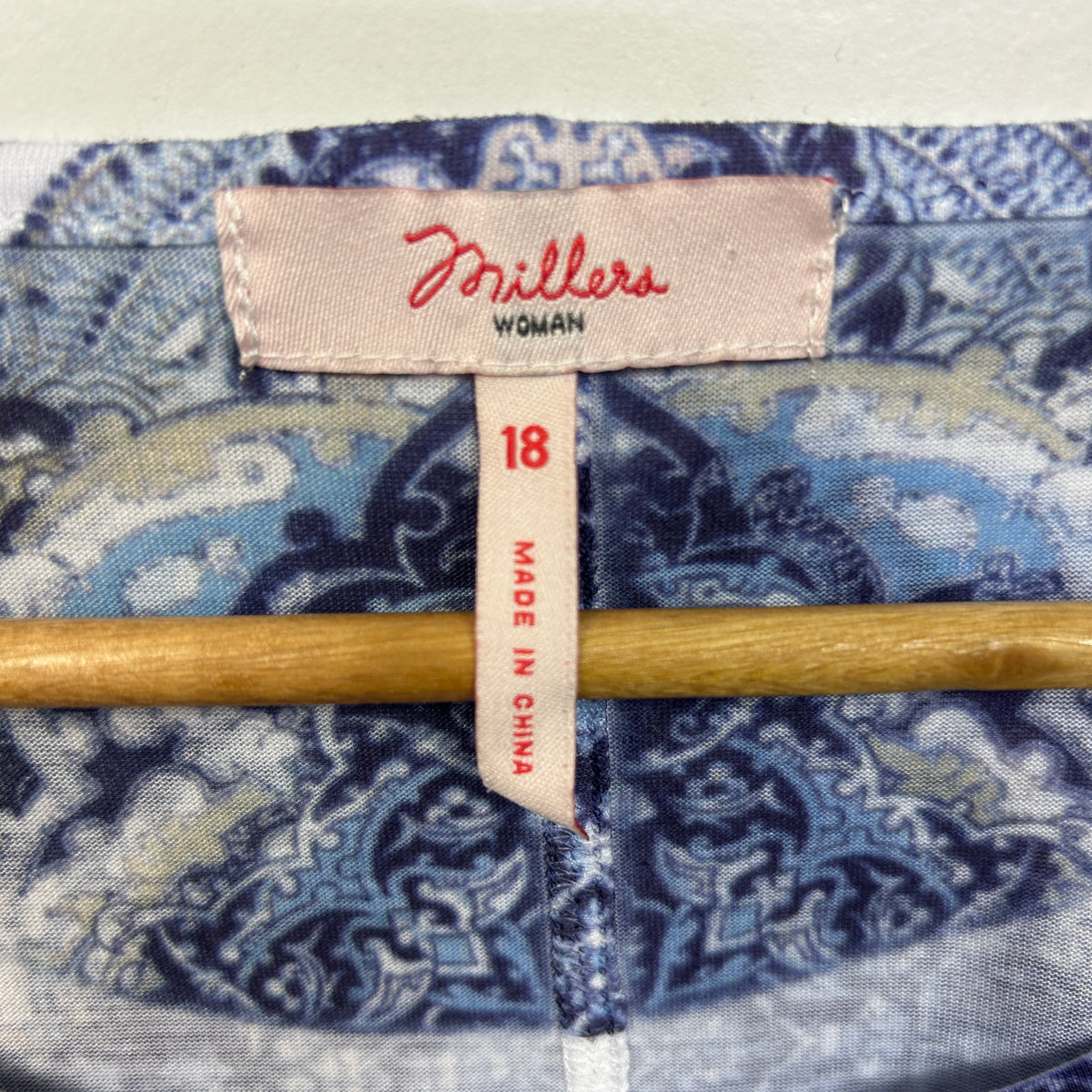 Millers Blue Plus Size Paisley Top - Size 18