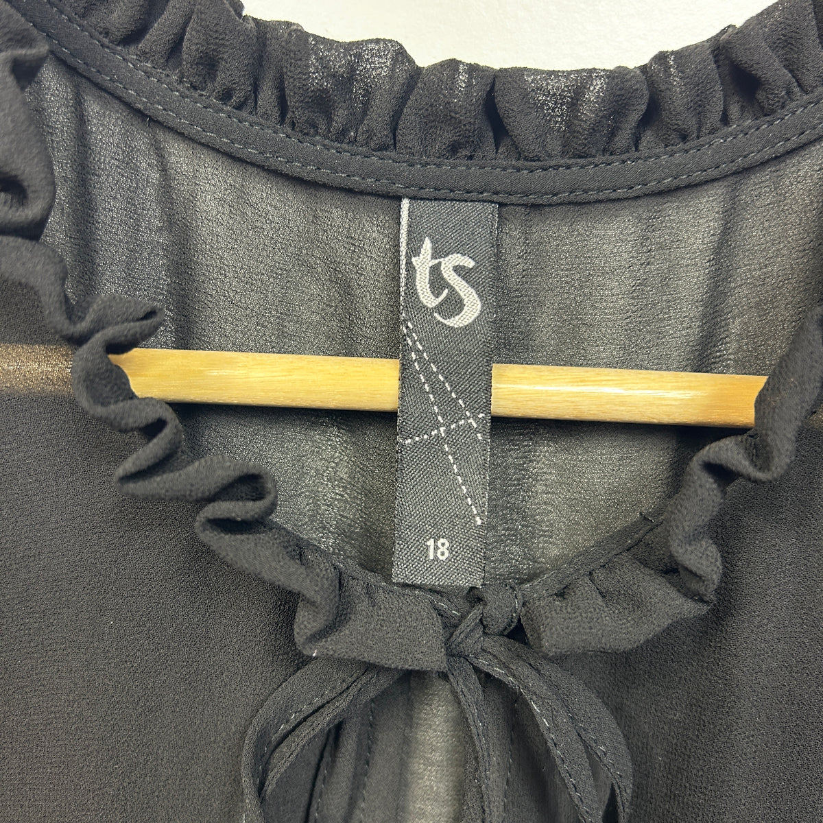 Taking Shape Black Sheer Dress Top Layer Only - Size 18