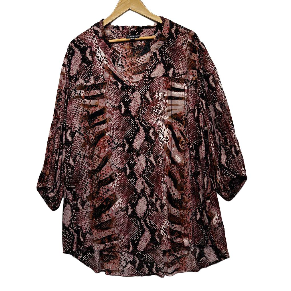 Autograph Snakeskin Print Top - Size 24