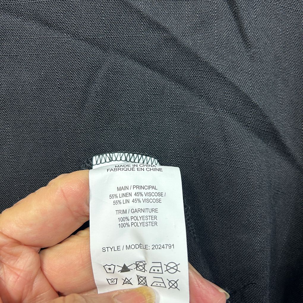 Autograph Black Linen Top - Size 24