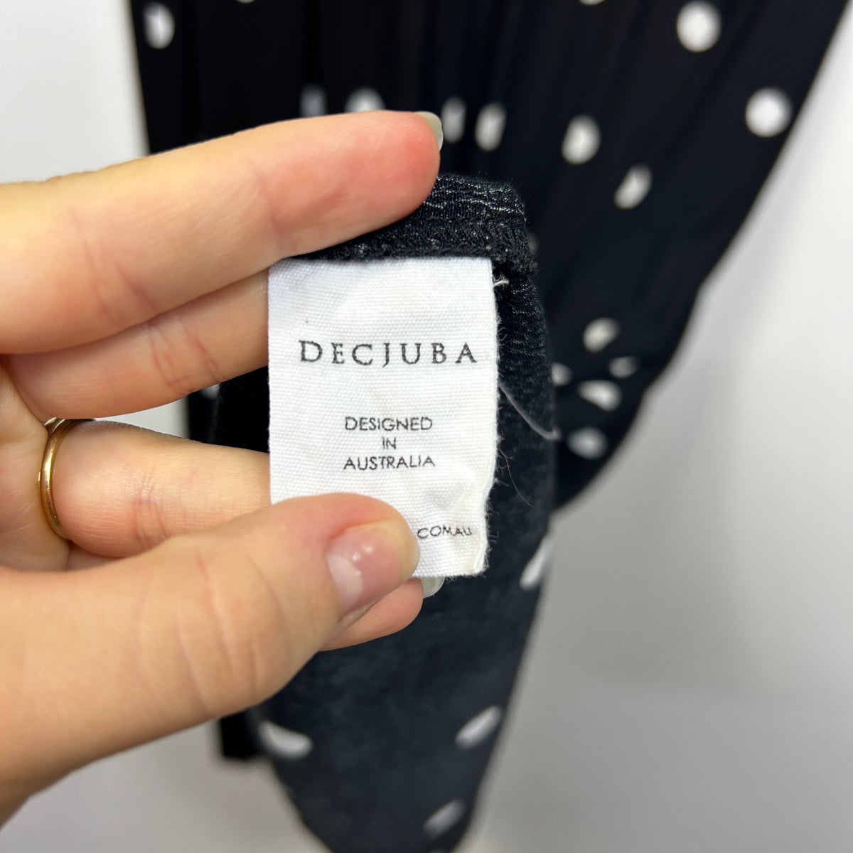 Decjuba Black Polka Dot Dress - Size 14