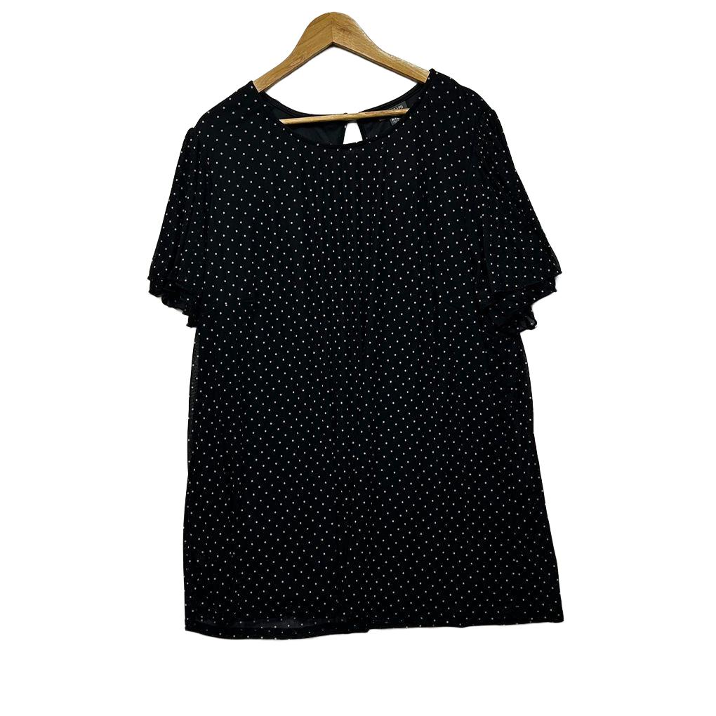 Autograph Black Polka Dot Plus Size Top - Size 2XL/24
