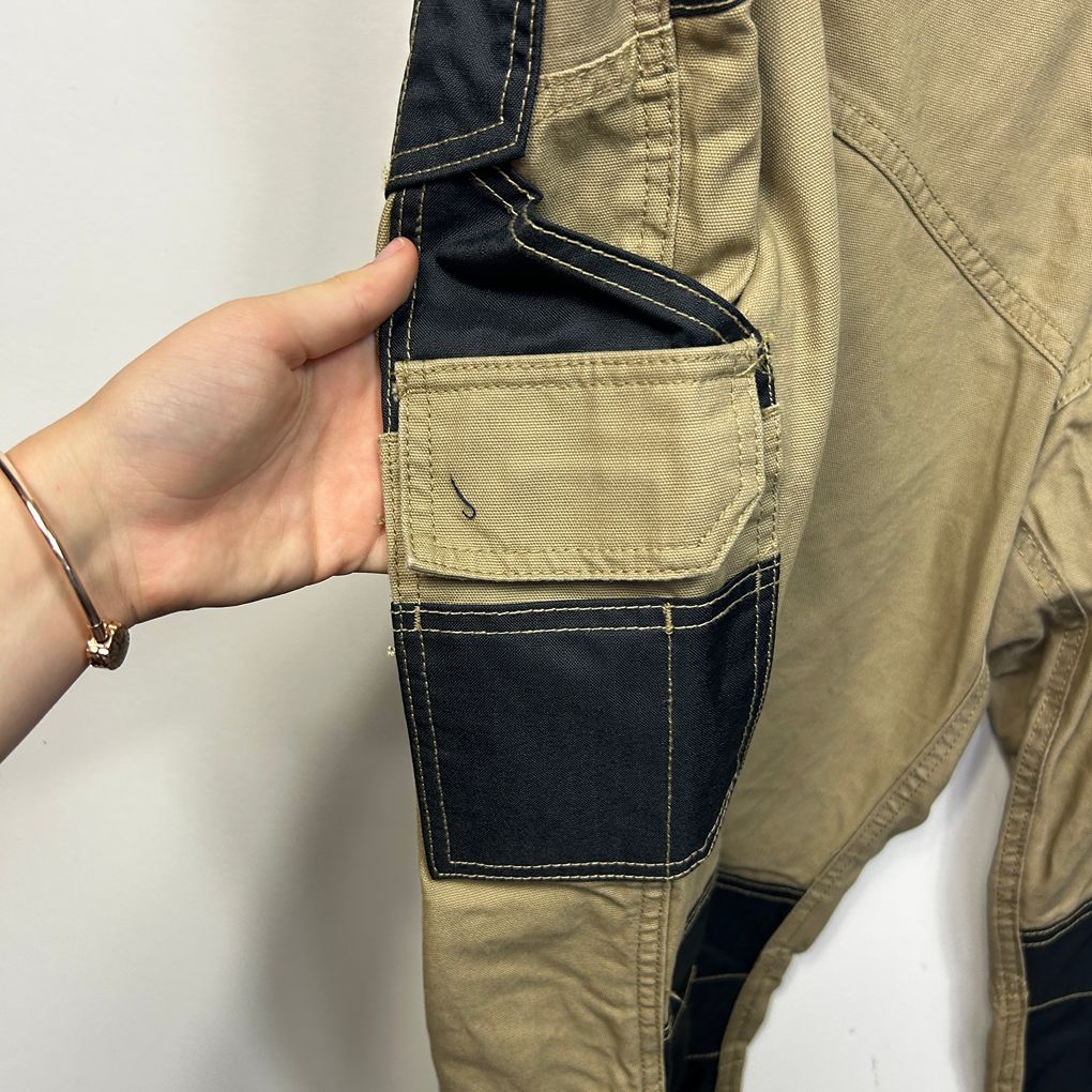 Bisley Khaki Flx & Move Cotton Work Pants - Size 127S / 5XL