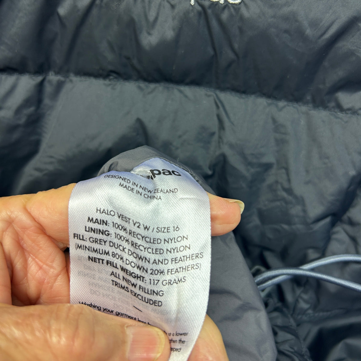 Macpac Black Puffer Vest - Size 16