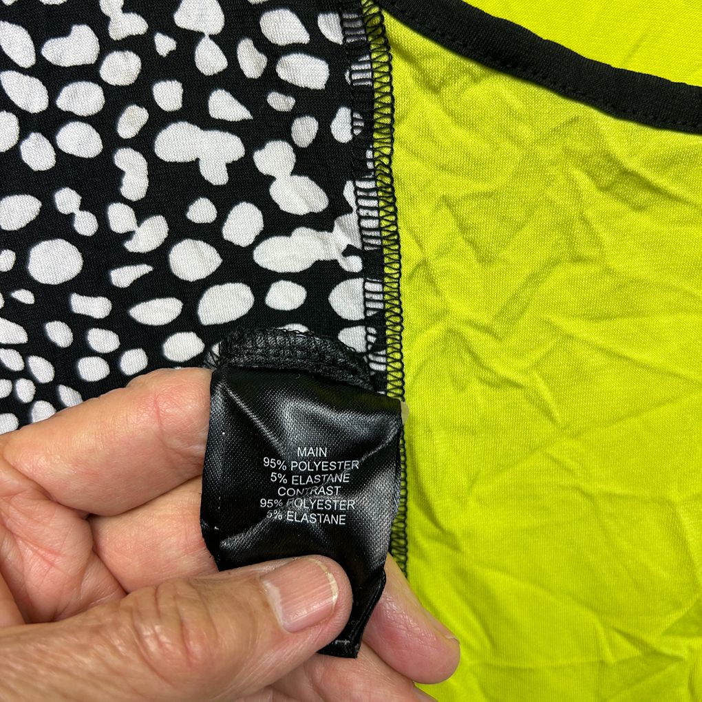 Taking Shape Lime Black Spot Top - Size 22/XL