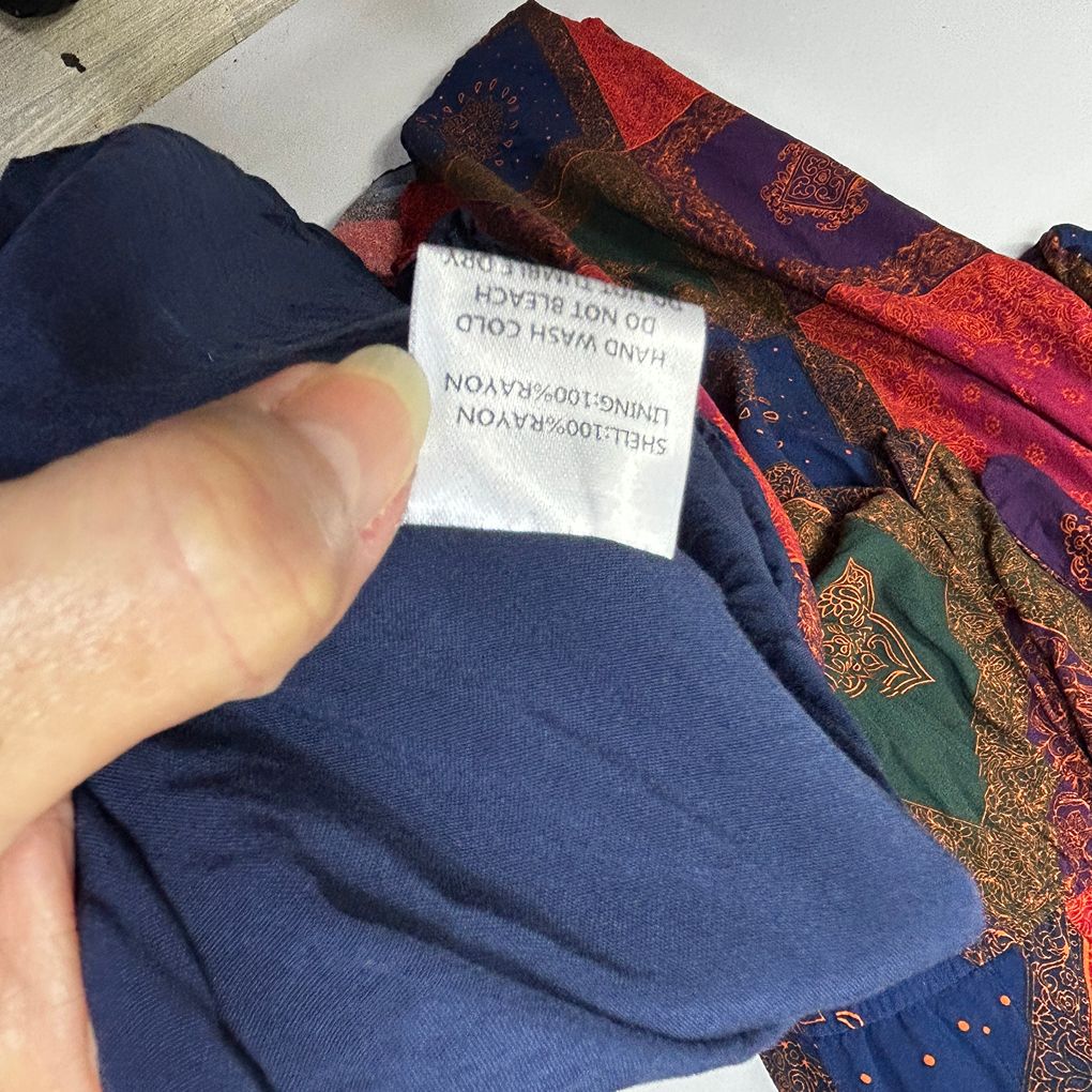 Henry Oscar Red Multicoloured Print Dress - Size 14