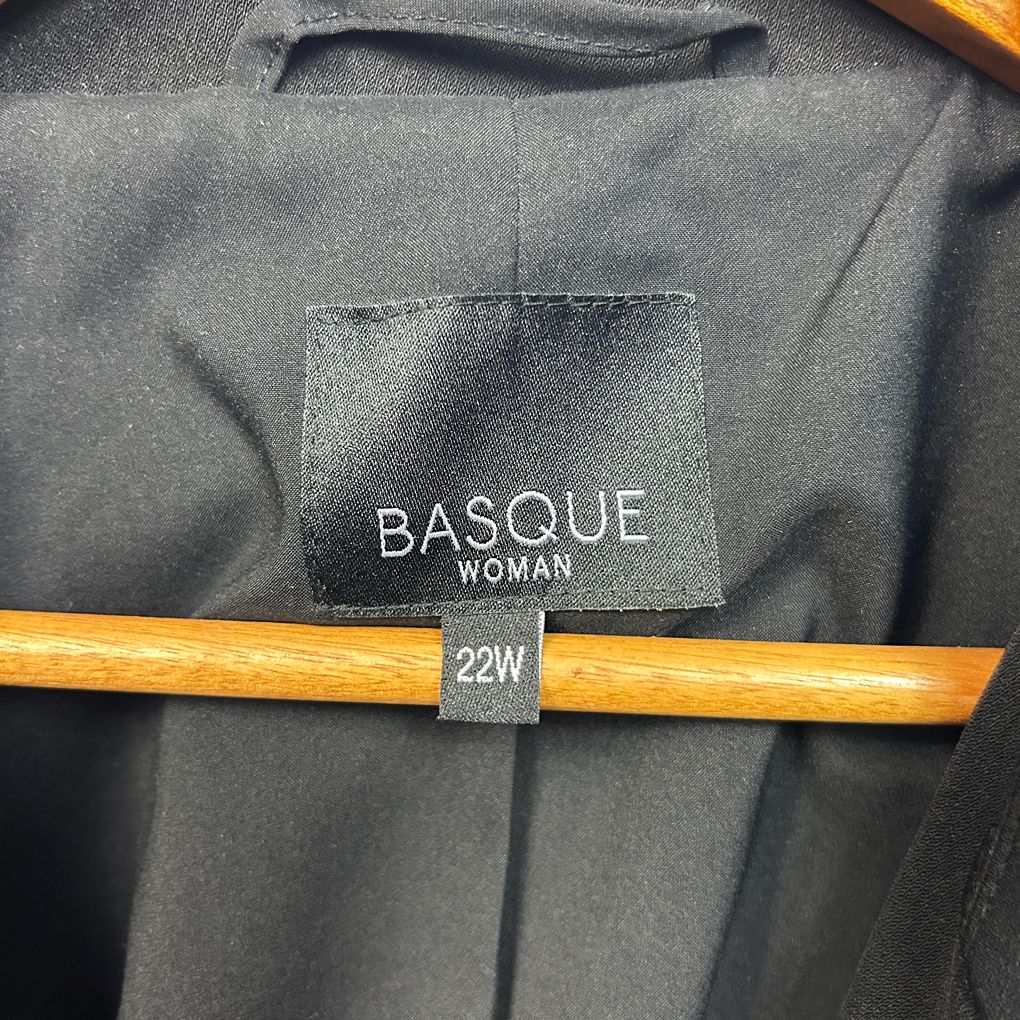 Basque Black Plus Size Blazer - Size 22W