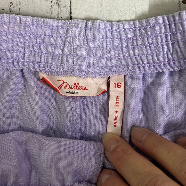 Millers Purple Cropped Pants - Size 16