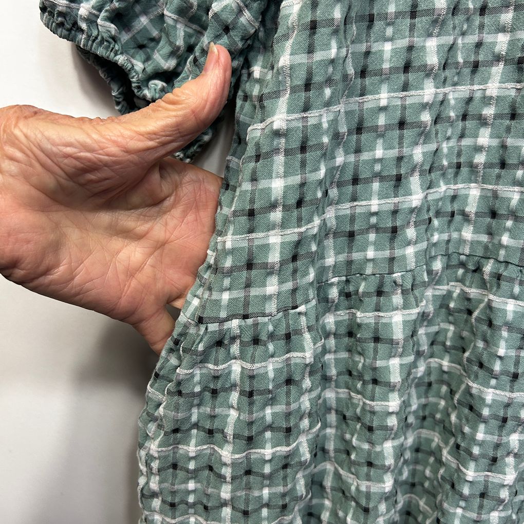 Betty Basics Green Check Dress with Pockets - Size 18