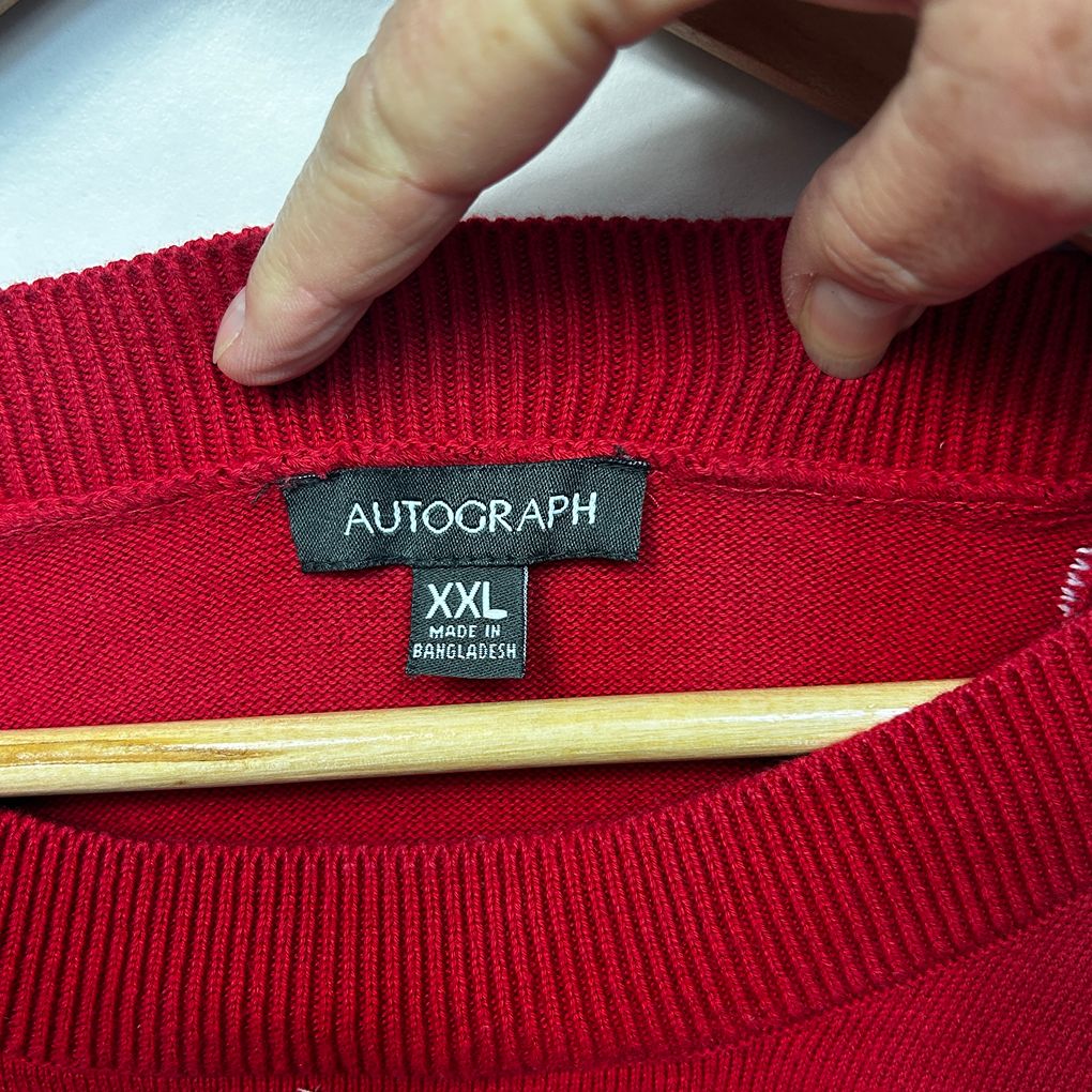 Autograph Red Heart Cotton Jumper - Size 24/XXL