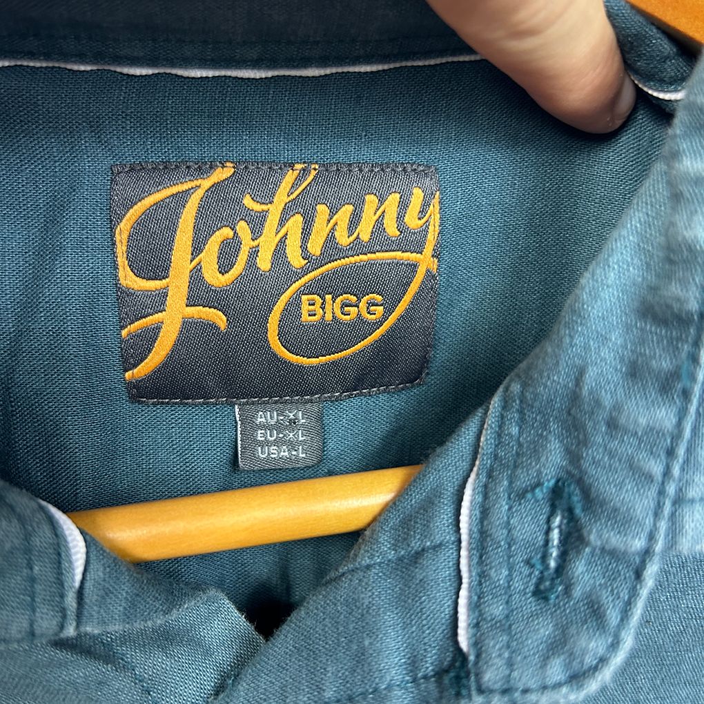 Johnny Bigg Teal Long Sleeve Mens Shirt - Size XL
