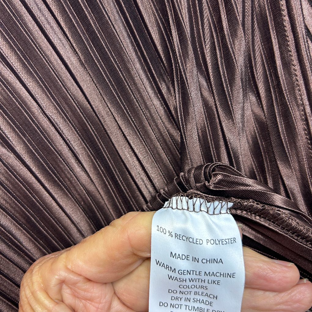 Wayne Cooper Chocolate Pleated Top - Size L