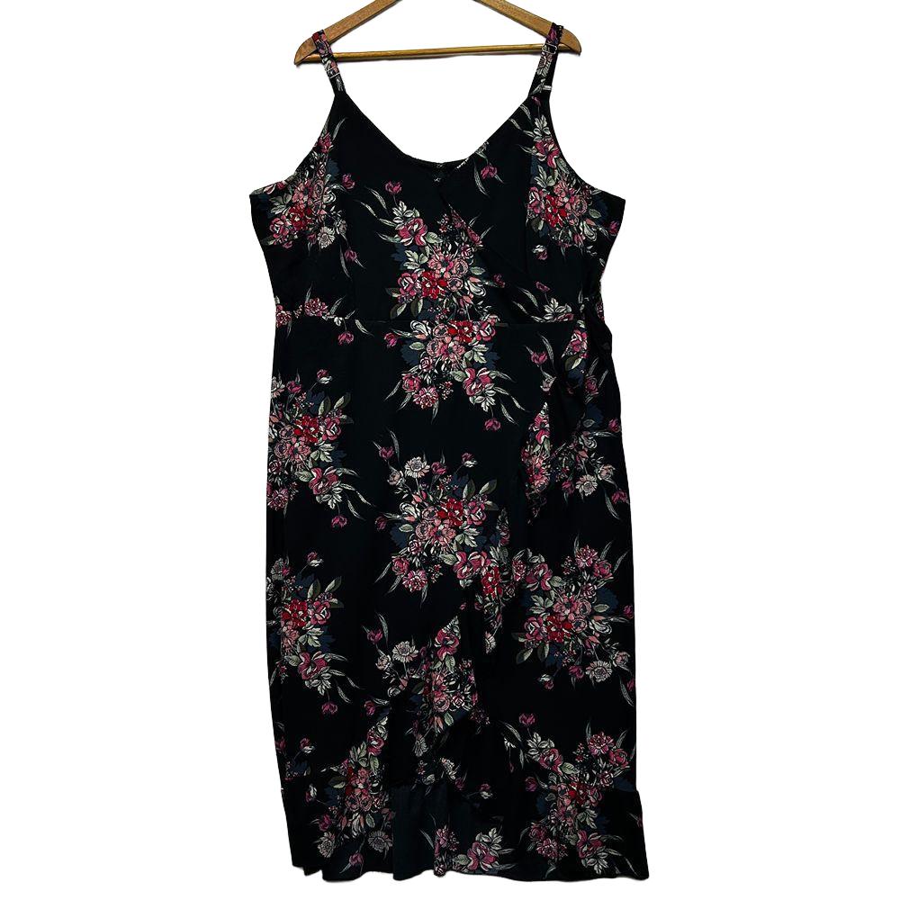 Beme Black Floral Sleeveless Dress - Size 20