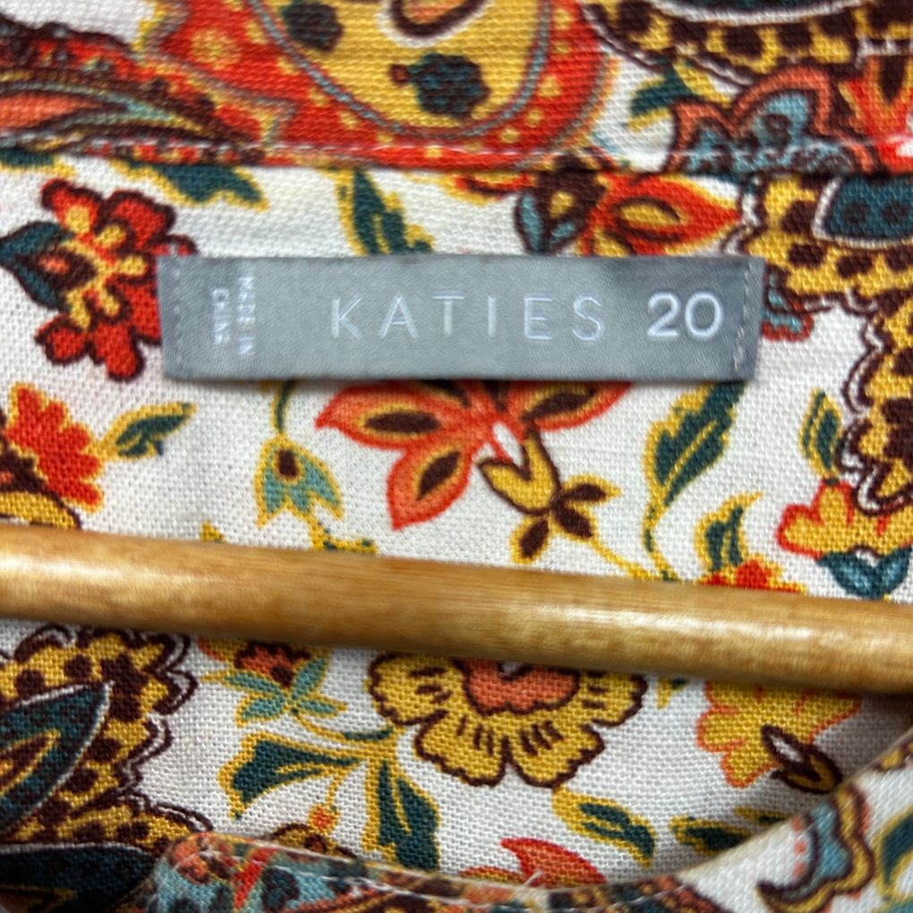 Katies Multicoloured Paisley Linen Shacket - Size 20