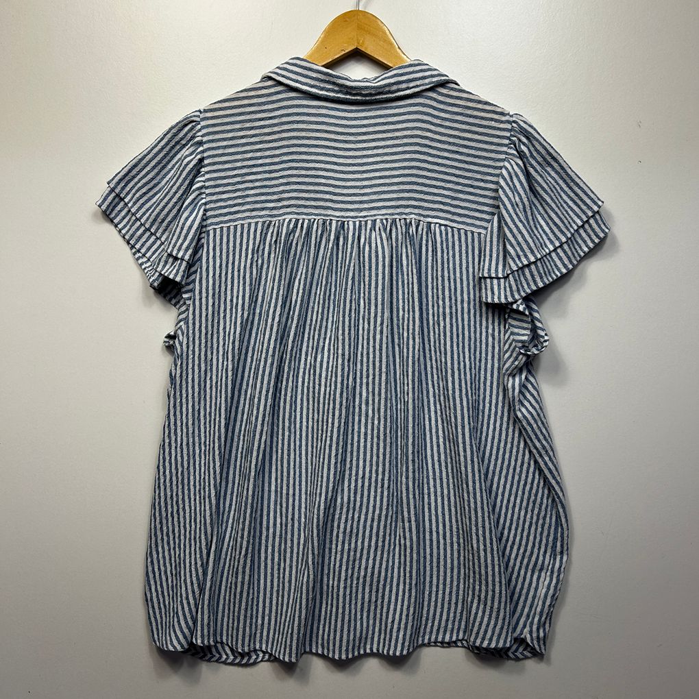Jane + Delancey Blue Striped Shirt - Size 1X