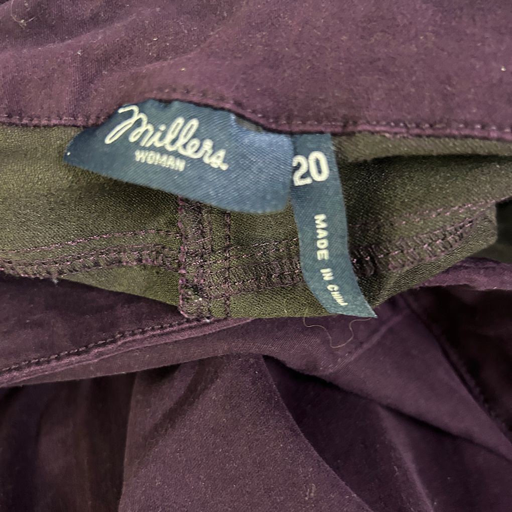 Millers Purple Cotton Pants Jeans - Size 20