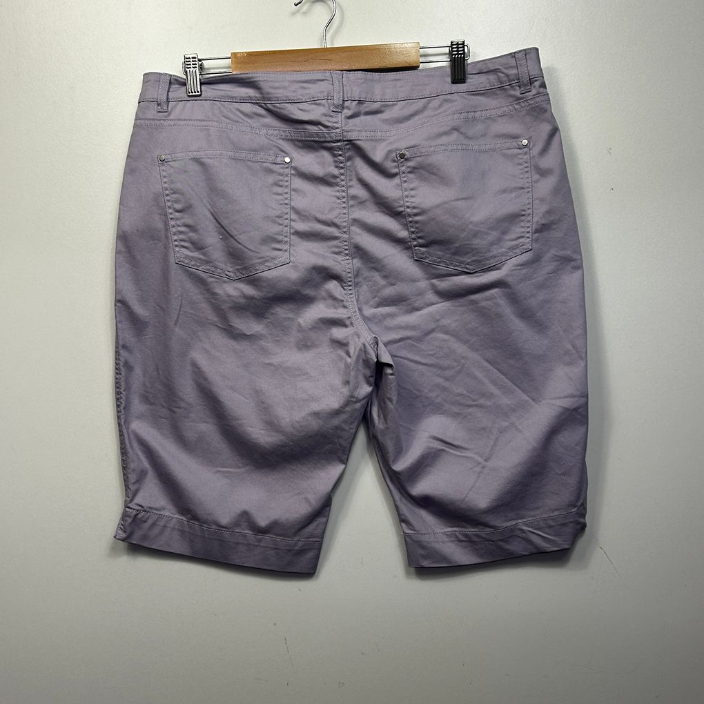 Suzanne Grae Denim Lilac Plus Size Cotton Shorts - Size 18