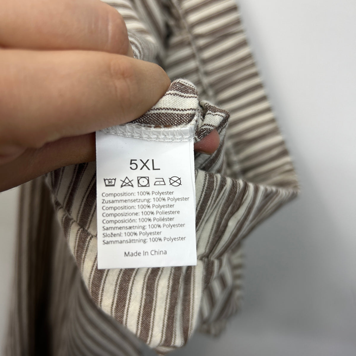 Brown Striped Plus Size Pants - Size 5XL