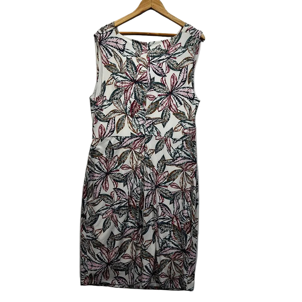 Diana Ferrari White Tropical Print Dress - Size 16