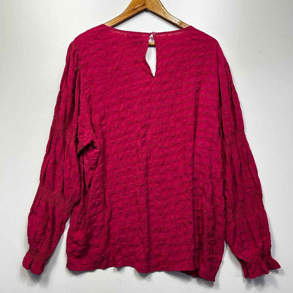 Autograph Pink Crinkle Textured Top - Size 20