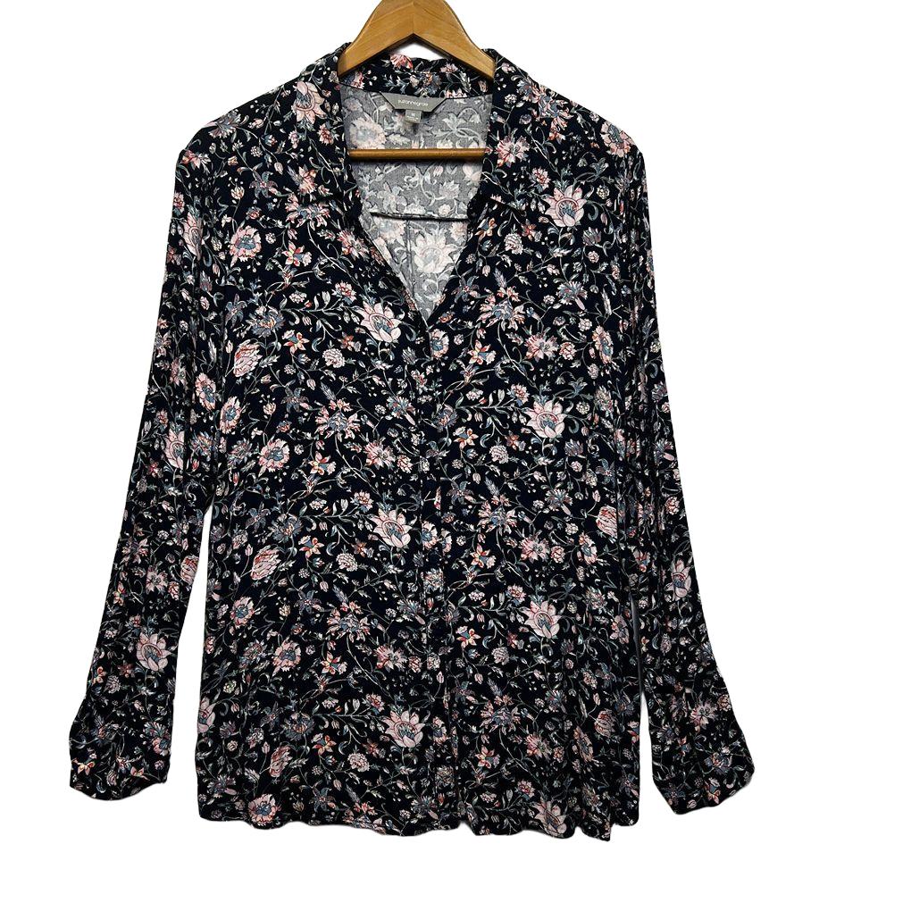 Suzanne Grae Navy Floral Top - Size 16
