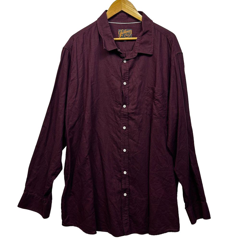 Johnny Bigg Burgundy Linen Shirt - Size 6XL