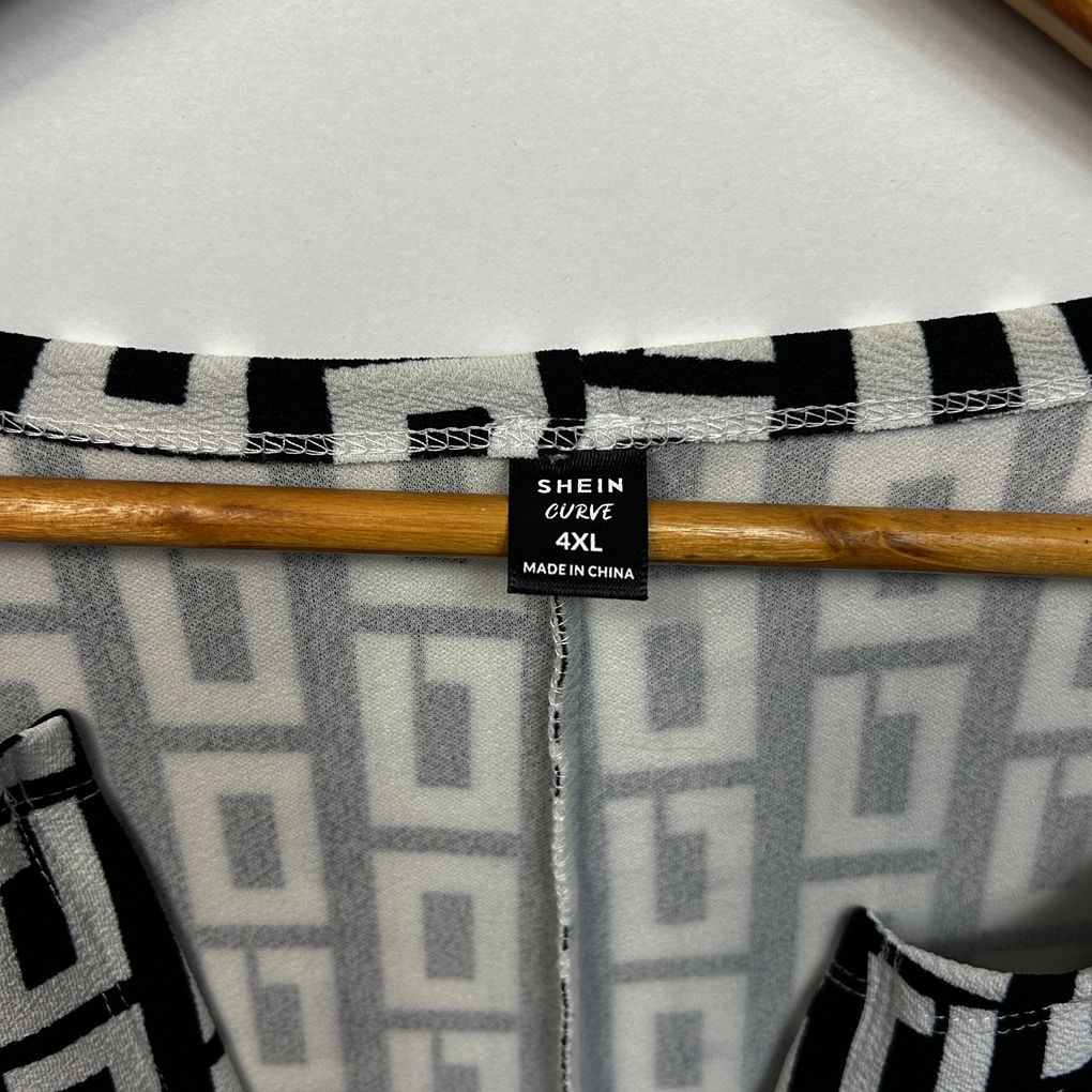 Shein Black & White Plus Size Cardigan - Size 4XL