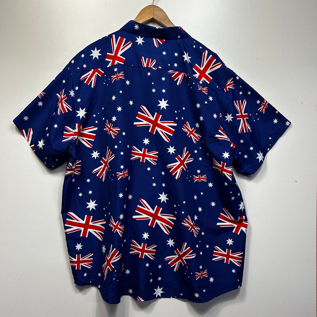 DBK Apparel Blue Australian Flag Print Shirt - Size 6XL