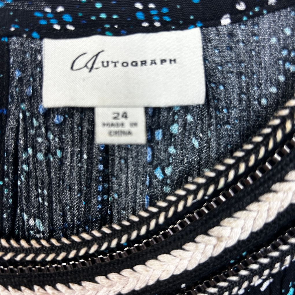 Autograph Navy Print Maxi Dress - Size 24