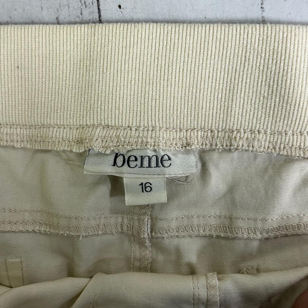 Beme Beige Cotton Cropped 3/4 Pants - Size 16