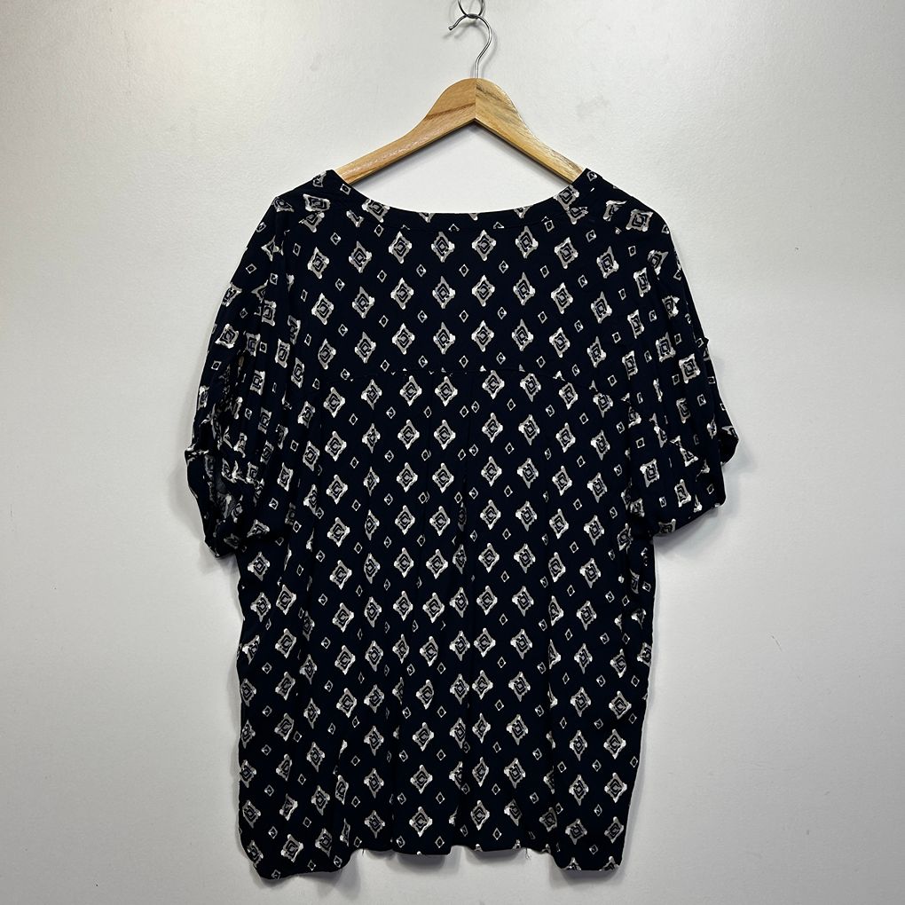 Rivers Navy Plus Size Print Top - Size 22