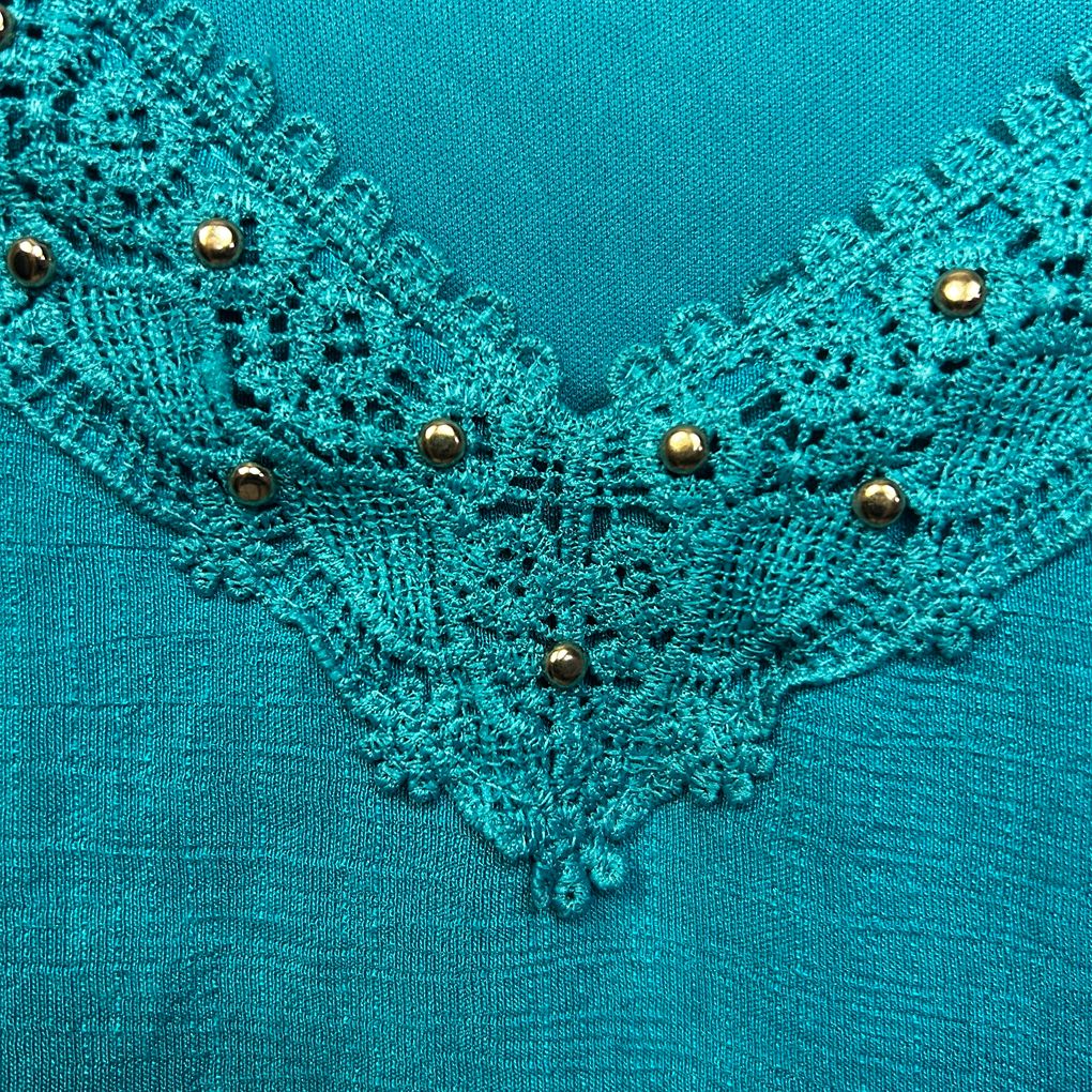 Millers Teal Embellished Top - Size 20