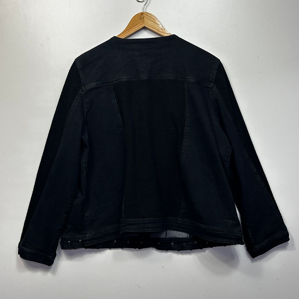 Beme Black Plus Size Denim Jacket - Size 22