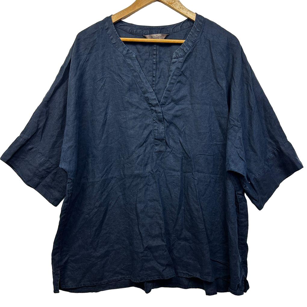 Belle Curve Linen Top - Size 20
