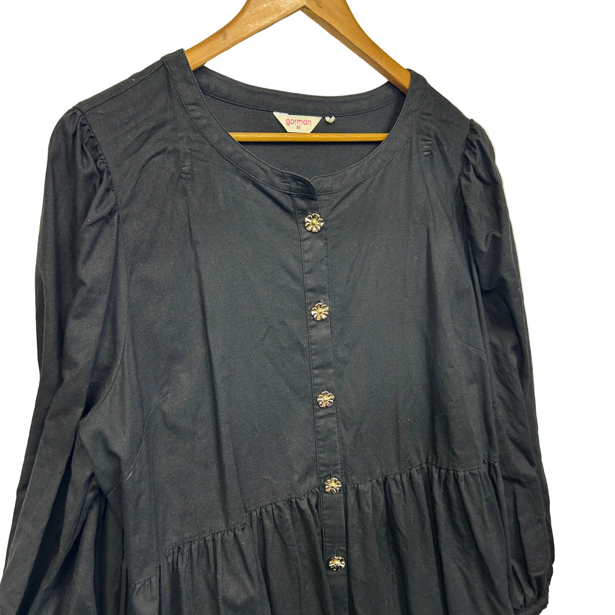 Gorman Black Plus Size Linen Dress w Pockets - Size 20